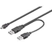Microconnect 2 x USB A/Mini USB B, 0.6 m cable USB 0,6 m USB 2.0 Mini-USB B Negro