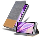 Funda Libro para LG STYLUS 3 en GRIS CLARO MARRoN - Cubierta Proteccion con Cierre Magnetico, Tarjetero y Funcion de Suporte - Etui Case Cover Carcasa
