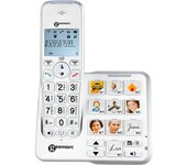 Teléfono amplificado memoria fotográficas y contestador automático Blanco
