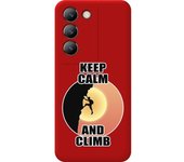 Funda Silicona Líquida Roja Vivo V40 SE 5G Hombre Escalada