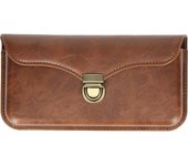 Funda Horizontal de Cinturón para Smartphone de 6,7 pulgadas Marrón Oscuro