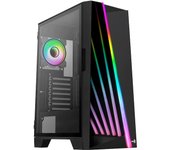 MIRAGEBK Caja PC ATX Cristal Templado Micro-ATX Mini-ITX 3 x USB Negro