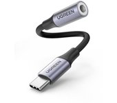 Ugreen 80154 cable de teléfono móvil Negro, Gris USB C 3,5mm