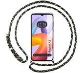 Funda Colgante Transparente Xiaomi Redmi A2 con Cordon Verde/Dorado