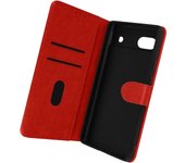 Funda Google Pixel 6a Solapa Tarjetero Función Soporte Vídeo rojo