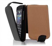 Funda para Blackberry Q10 in NEGRO oXIDO - Cubierta Proteccion Estilo Flip de Cuero Sintetico Estructuro - Etui Case Cover Carcasa