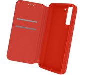 Funda Samsung Galaxy S21 FE Tarjetero Soporte Vídeo Rojo