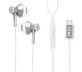 Auriculares Cable USB-C Sonido Calidad Botón Multifunción Plateado