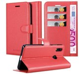 Funda Libro para Xiaomi RedMi 7 en ROJO CARMiN - Cubierta Proteccion con Cierre Magnetico, Tarjetero y Funcion de Suporte - Etui Case Cover Carcasa