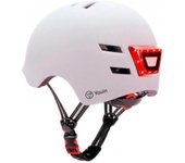 YOUIN CASCO CON LED FRONTAL Y TRASERO BLANCO  (TALLA M)