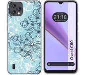 Funda Silicona Transparente Blackview Oscal C60 Flores 03