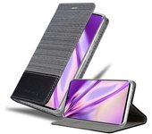 Funda Libro para Xiaomi RedMi NOTE 10 en GRIS NEGRO - Cubierta Proteccion con Cierre Magnetico, Tarjetero y Funcion de Suporte - Etui Case Cover Carcasa
