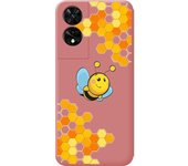 Funda Silicona Líquida Rosa TCL 505 Abeja
