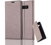 Funda Libro para Samsung Galaxy NOTE 8 en MARRoN CAFe - Cubierta Proteccion con Cierre Magnetico, Tarjetero y Funcion de Suporte - Etui Case Cover Carcasa