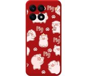 Funda Silicona Roja Honor X8a Cerdos