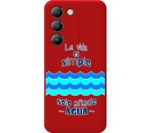 Funda Silicona Líquida Roja Vivo V40 SE 5G Agua