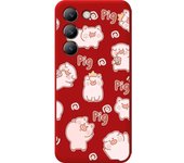 Funda Silicona Líquida Roja Vivo V40 SE 5G Cerdos