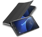 Funda Tableta para Samsung Galaxy Tab A 2016 (7.0 pulgadas pulgadas Zoll) SM-T280N in NEGRO SATeN ? Cubierta Proteccion Bien Fina en Cuero Artificial en Estilo Libro SIN Auto Wake Up e Funcion de Suporte