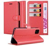 Funda Libro para Google Pixel 4 XL en ROJO CARMiN - Cubierta Proteccion con Cierre Magnetico, Tarjetero y Funcion de Suporte - Etui Case Cover Carcasa