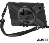 Funda antigolpes para Galaxy Tab A9 Soporte y manillar giratorio Negro