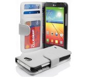Funda Libro para LG L90 en BLANCO MAGNESIO - Cubierta Proteccion con Cierre Magnetico e 3 Tarjeteros - Etui Case Cover Carcasa