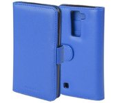 Funda Libro para LG K8 2016 en AZUL REAL - Cubierta Proteccion con Cierre Magnetico e 3 Tarjeteros - Etui Case Cover Carcasa