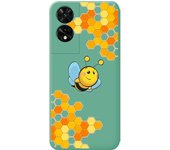 Funda Silicona Líquida Verde TCL 505 Abeja