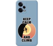 Funda Silicona Líquida Azul Xiaomi Redmi Note 12 Pro+ Plus 5G Hombre Escalada