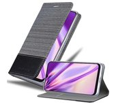 Funda Libro para Samsung Galaxy A50 en GRIS NEGRO - Cubierta Proteccion con Cierre Magnetico, Tarjetero y Funcion de Suporte - Etui Case Cover Carcasa