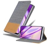 Funda Libro para Samsung Galaxy A20e en GRIS CLARO MARRoN - Cubierta Proteccion con Cierre Magnetico, Tarjetero y Funcion de Suporte - Etui Case Cover Carcasa