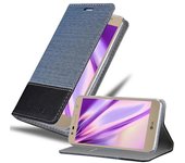 Funda Libro para LG X POWER 2 en AZUL OSCURO NEGRO - Cubierta Proteccion con Cierre Magnetico, Tarjetero y Funcion de Suporte - Etui Case Cover Carcasa