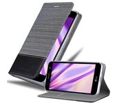 Funda Libro para LG X POWER 3 en GRIS NEGRO - Cubierta Proteccion con Cierre Magnetico, Tarjetero y Funcion de Suporte - Etui Case Cover Carcasa