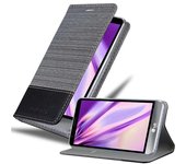 Funda Libro para LG STYLUS 3 en GRIS NEGRO - Cubierta Proteccion con Cierre Magnetico, Tarjetero y Funcion de Suporte - Etui Case Cover Carcasa