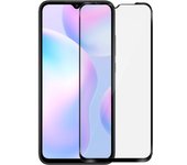 Cristal templado 9H Biselado para Xiaomi Redmi 9A - Marco negro