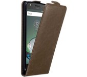 Funda para Motorola MOTO Z PLAY in MARRoN CAFe - Cubierta Proteccion Estilo Flip con Cierre Magnetico - Etui Case Cover Carcasa