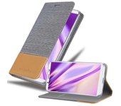 Funda Libro para Vivo V7 PLUS en GRIS CLARO MARRoN - Cubierta Proteccion con Cierre Magnetico, Tarjetero y Funcion de Suporte - Etui Case Cover Carcasa