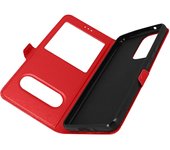 Funda con doble ventana de soporte de vídeo - Rojo para Samsung Galaxy A53 5G