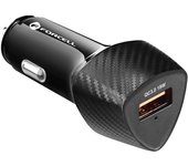 Cargador Coche USB 18W Quick Charge 3.0 Carga Rápida Negro Carbono