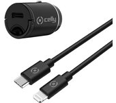 Celly CCMINILIGHT cargador de dispositivo móvil Smartphone Negro Encendedor de cigarrillos Auto