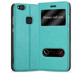 Funda Libro para Huawei P10 LITE en TURQUESA MENTA - Cubierta Proteccion con Cierre Magnetico, Funcion de Suporte y 2 Ventanas- Etui Case Cover Carcasa