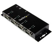Concentrador Adaptador USB a Serie RS232 DB9 4 Puertos ? Riel DIN Industrial y Montaje en Pared