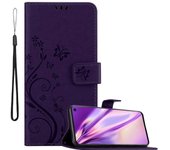 Funda Libro para Samsung Galaxy S10 LITE en LILA OSCURO FLORAL ? Cubierta Proteccion en Dise?o de Flor con Cierre Magnetico, Funcion de Suporte e 3 Tarjeteros - Etui Case Cover Carcasa