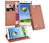 Funda Libro para ZTE Blade L2 en MARRoN CHOCOLATE - Cubierta Proteccion con Cierre Magnetico, Tarjetero y Funcion de Suporte - Etui Case Cover Carcasa