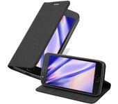 Funda Libro para Motorola MOTO E4 PLUS en NEGRO ANTRACITA - Cubierta Proteccion con Cierre Magnetico, Tarjetero y Funcion de Suporte - Etui Case Cover Carcasa