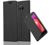 Funda Libro para Motorola MOTO E4 en NEGRO ANTRACITA - Cubierta Proteccion con Cierre Magnetico, Tarjetero y Funcion de Suporte - Etui Case Cover Carcasa