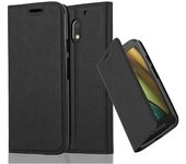 Funda Libro para Motorola MOTO E3 en NEGRO ANTRACITA - Cubierta Proteccion con Cierre Magnetico, Tarjetero y Funcion de Suporte - Etui Case Cover Carcasa