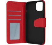 Funda para iPhone 14 Cuero Premium Tarjetero Función Soporte Vídeo Rojo