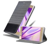 Funda Libro para Sony Xperia XA1 ULTRA en GRIS NEGRO - Cubierta Proteccion con Cierre Magnetico, Tarjetero y Funcion de Suporte - Etui Case Cover Carcasa
