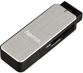 Hama 123900 lector de tarjeta USB 3.2 Gen 1 (3.1 Gen 1) Negro, Plata