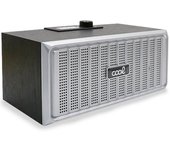 Altavoz Universal Música Bluetooth COOL Retro (20W) Madera Negro Frontal Plata